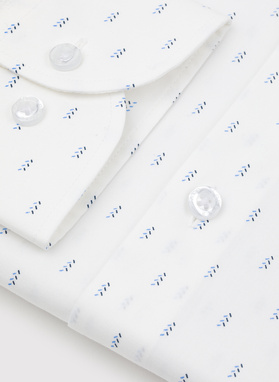 Biała koszula męska w mikrowzór