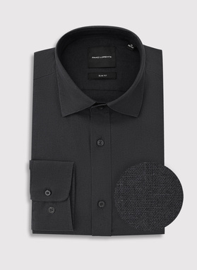 Czarna koszula z lnem