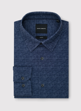 Dzianinowa koszula męska w kolorze granatowym