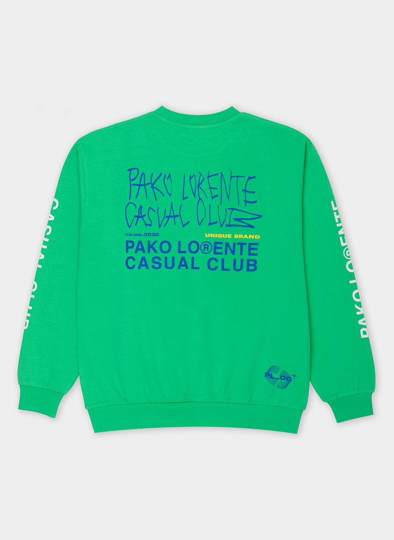 Zielona bluza oversize z okrągłym dekoltem C22SF-2B-002-Z-0