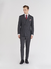 Dwuczęściowy szary dwurzędowy garnitur