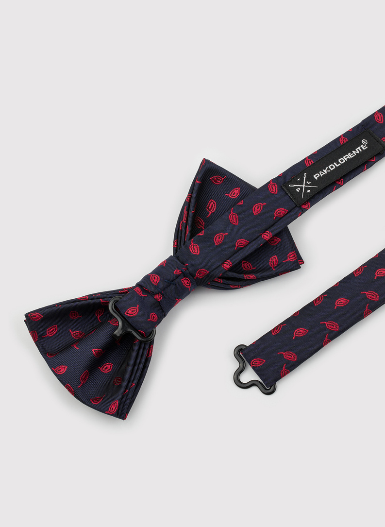 Granatowa mucha męska we wzorki