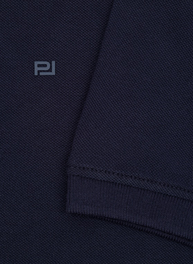 Granatowe bawełniane polo męskie