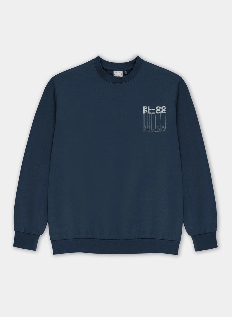 Granatowa bluza oversize z okrągłym dekoltem C22SF-2B-003-G-0 - zdjecie nr 1
