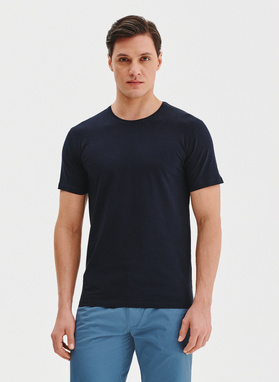 Granatowy gładki t-shirt męski