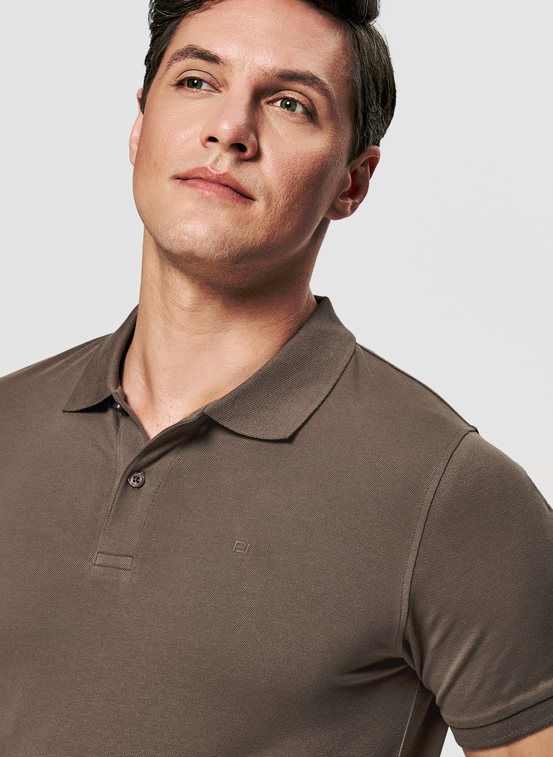 Brązowa polówka męska