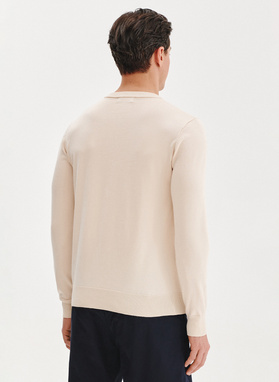 Beżowy sweter męski o-neck