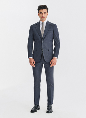 Granatowe spodnie garniturowe