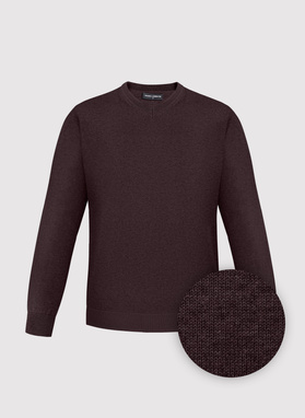 Brązowy sweter męski v-neck