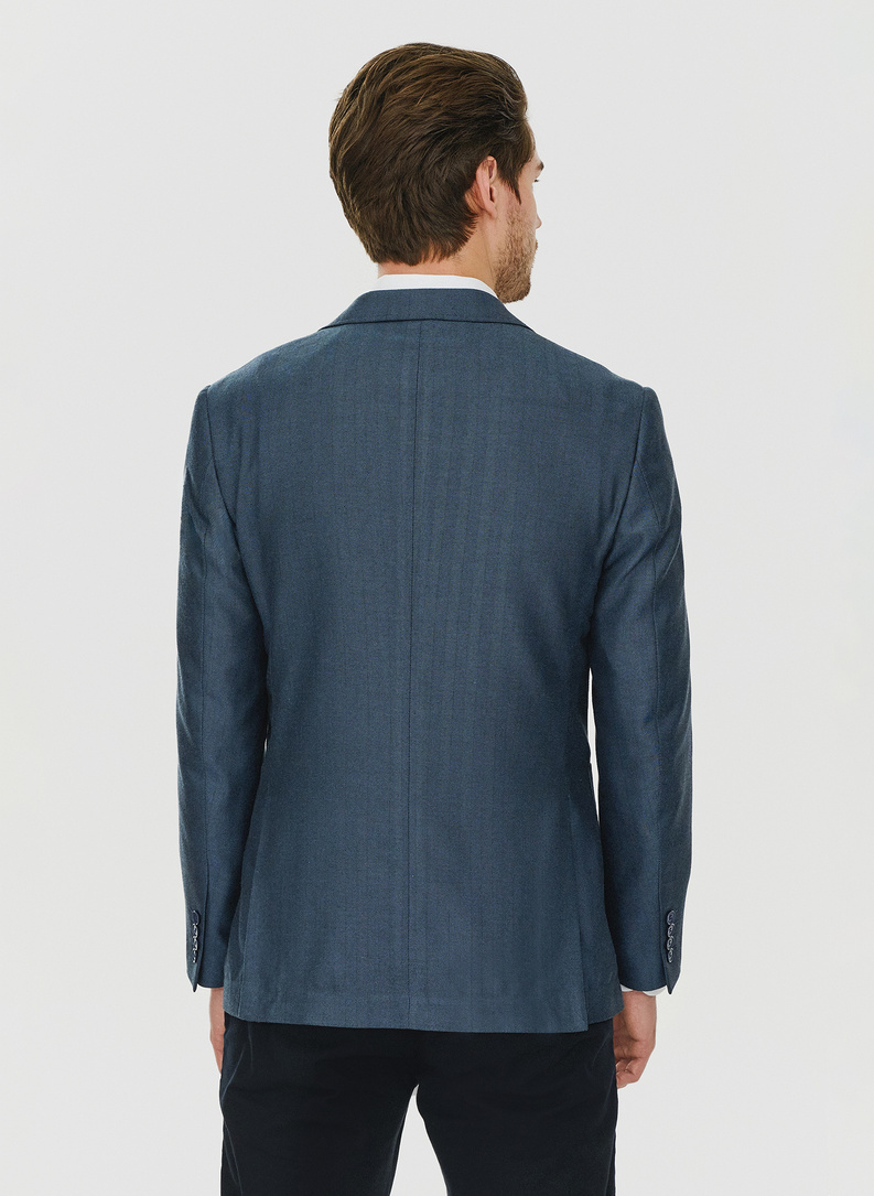 Granatowa marynarka męska bez podszewki