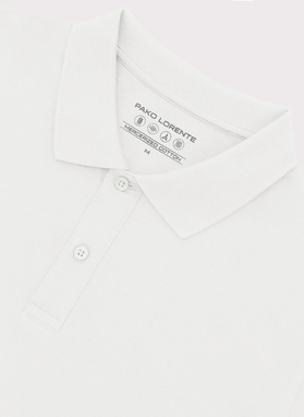 Biały t-shirt polo z bawełny