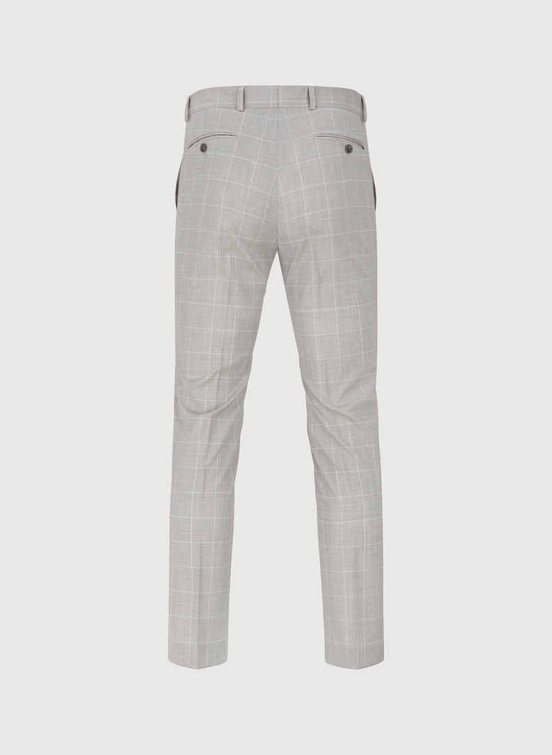 Wełniany garnitur męski w kratkę