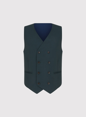 Zielona wełniana kamizelka garniturowa