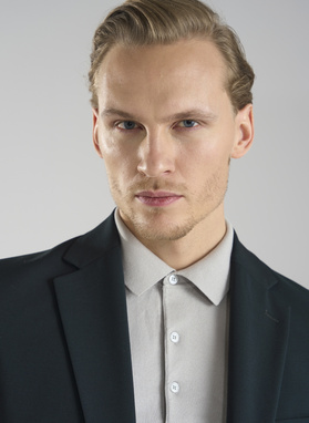 Wełniany zielony garnitur męski