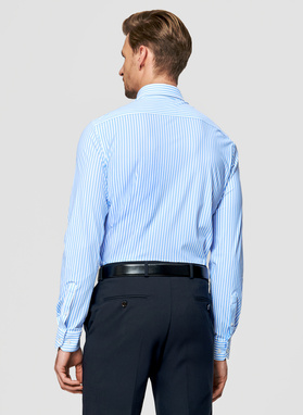 Niebieska koszula męska w prążek