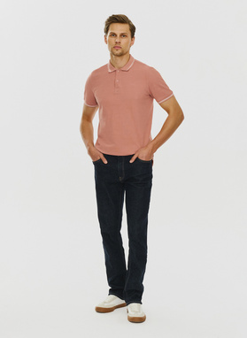 Gładki t-shirt polo w kolorze różowym