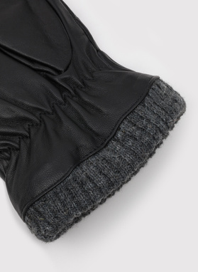 Czarne rękawiczki męskie skórzane 