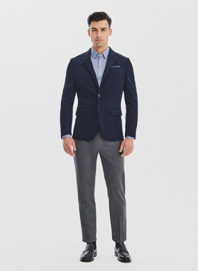 Granatowa dzianinowa marynarka męska