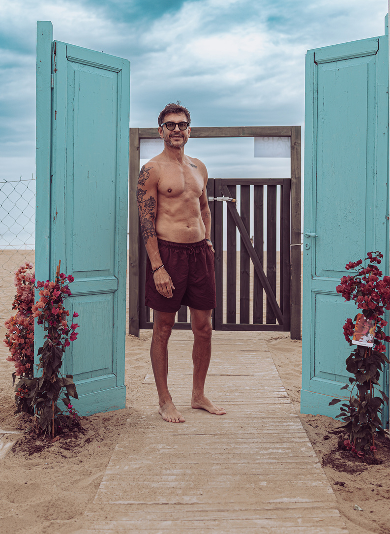 Szorty kąpielowe męskie w bordowym kolorze