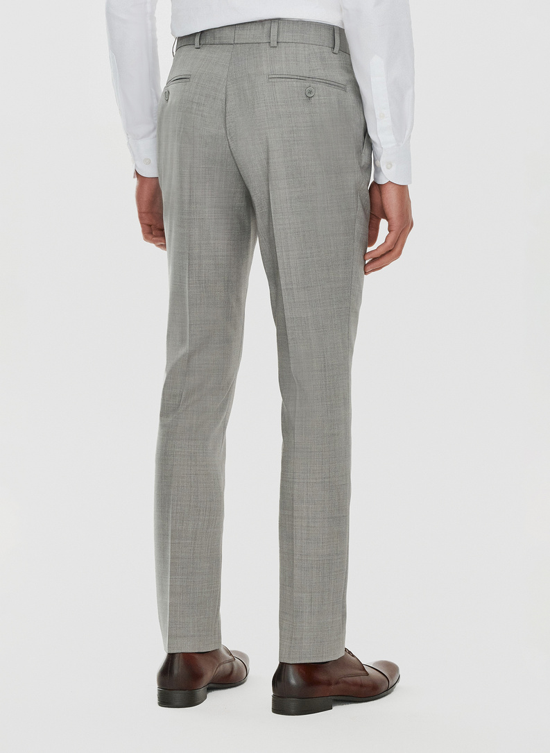 Męskie spodnie garniturowe w odcieniu szarym
