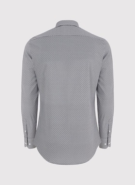 Ciemna koszula męska w geometryczny wzór