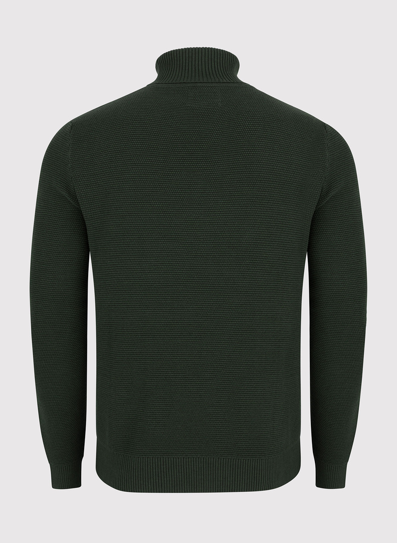Sweter z golfem w kolorze zielonym