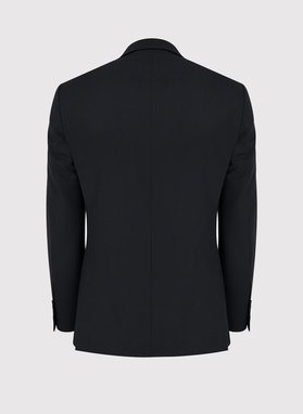 Gładki czarny garnitur męski