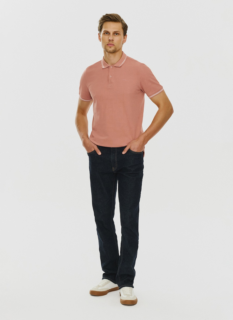 Gładki t-shirt polo w kolorze różowym