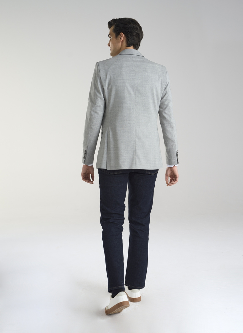 Szara marynarka męska z wełną