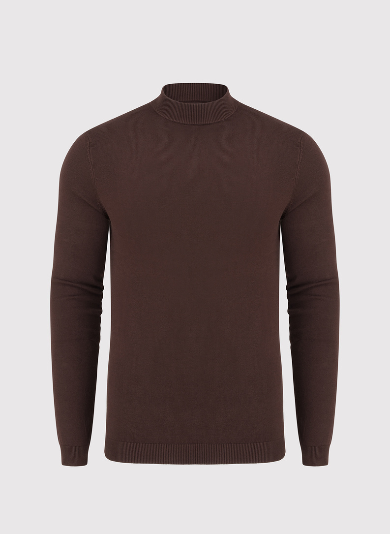 Brązowy gładki półgolf męski