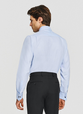 Niebieska koszula męska na spinki