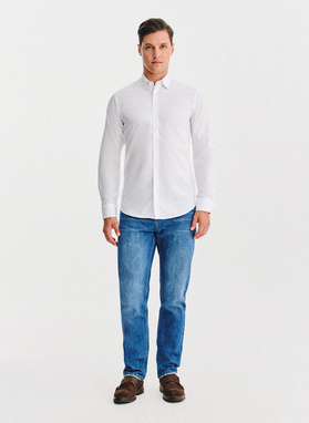 Biała bawełniana koszula męska