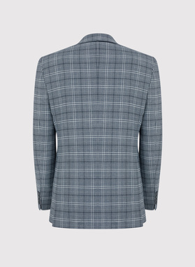 Szara marynarka garniturowa w kratę