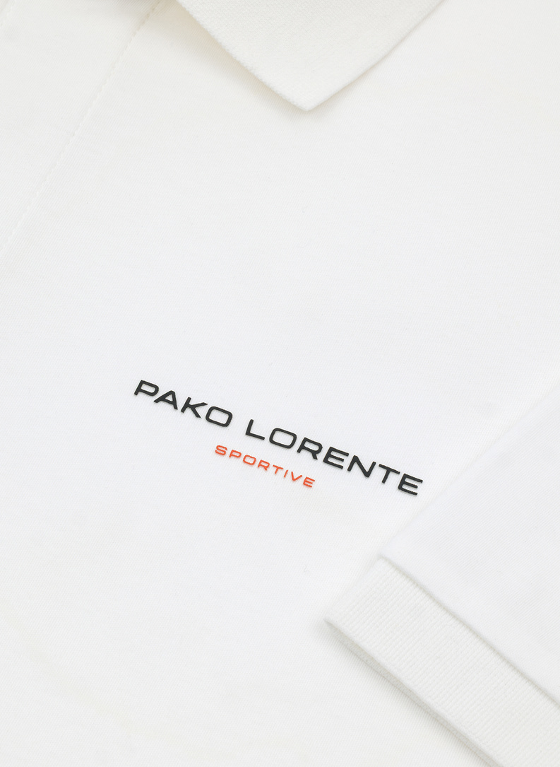 Biały bawełniany t-shirt polo