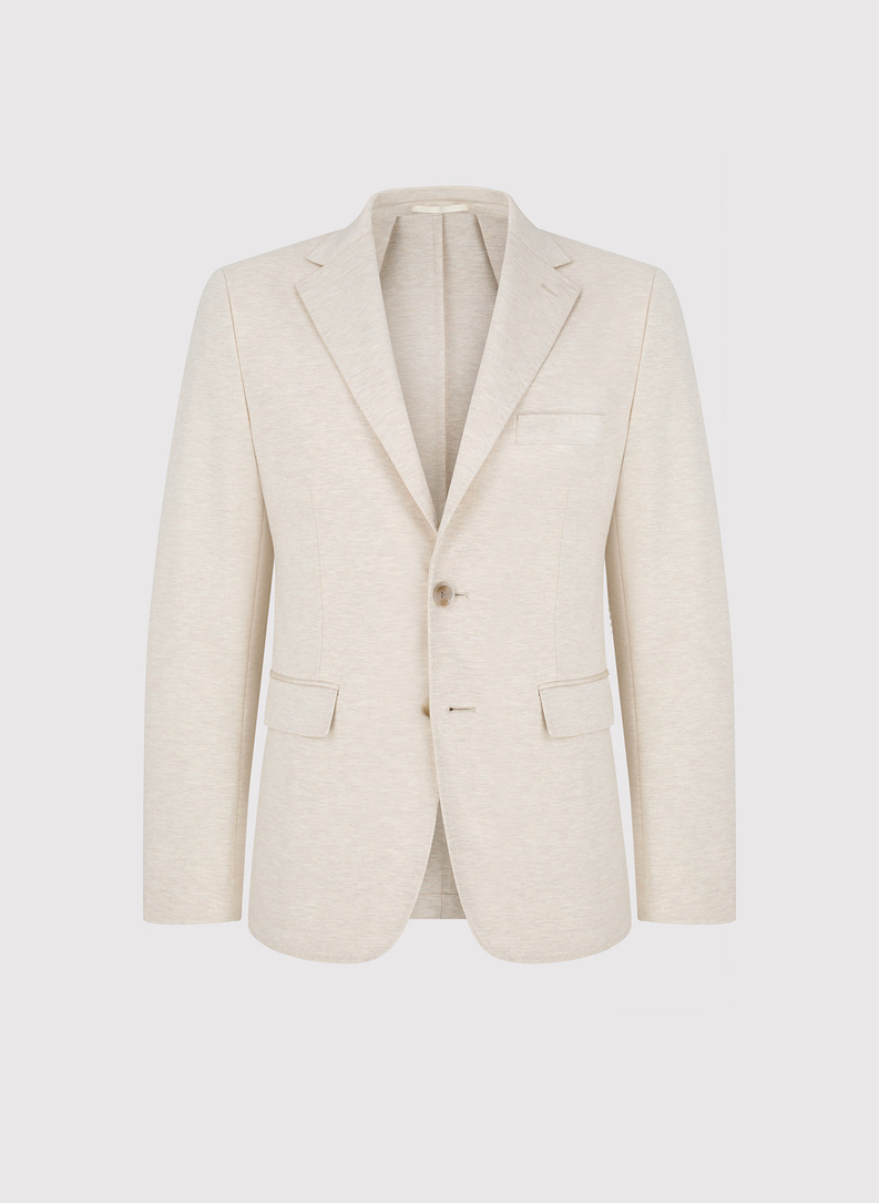 Beżowa dzianinowa marynarka męska