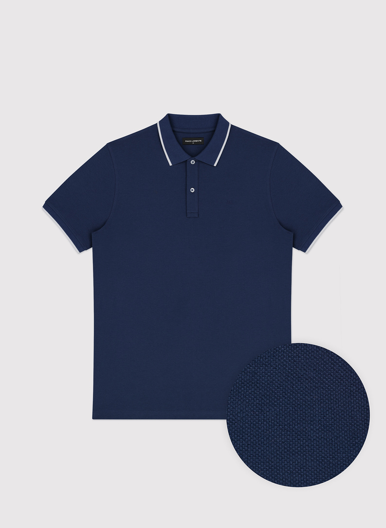 Granatowy t-shirt polo