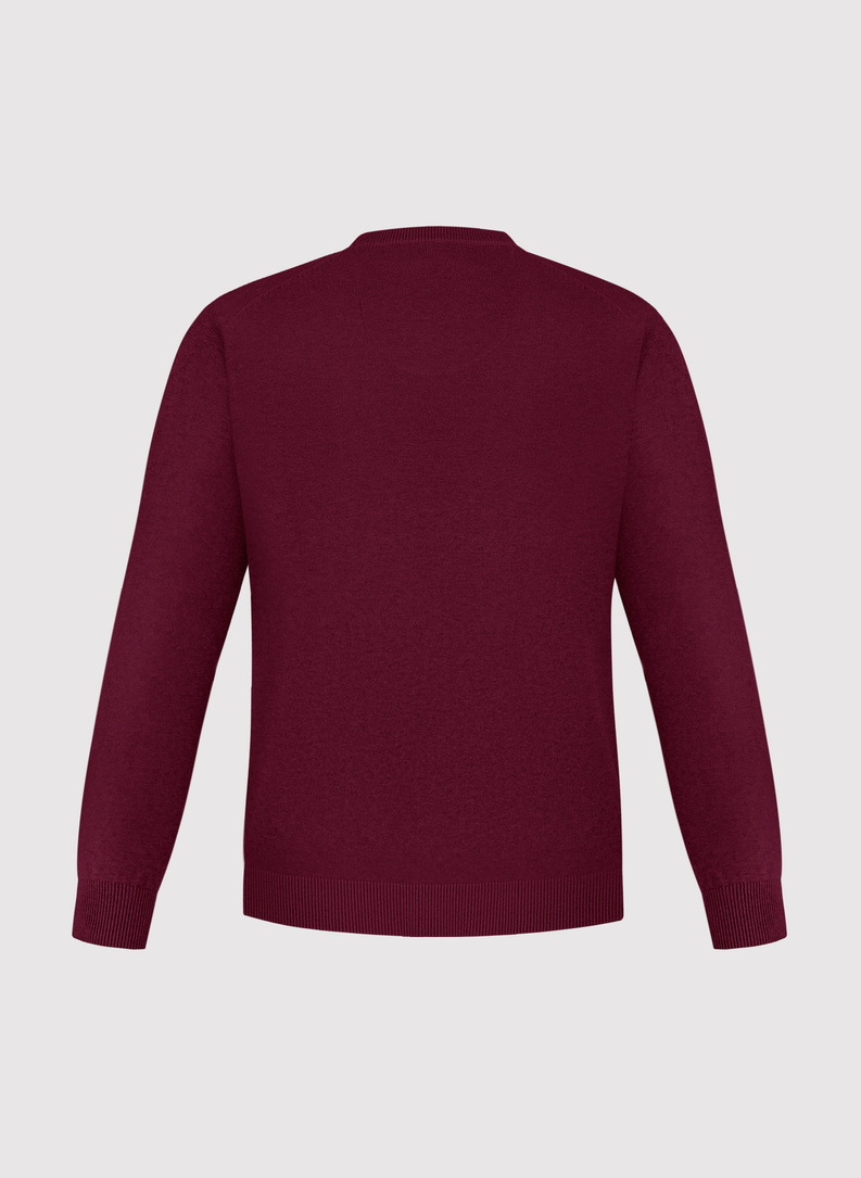 Bordowy sweter męski v-neck