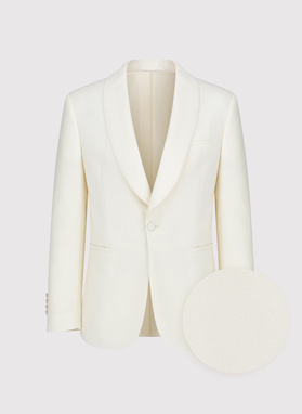 Wełniana beżowa marynarka smokingowa