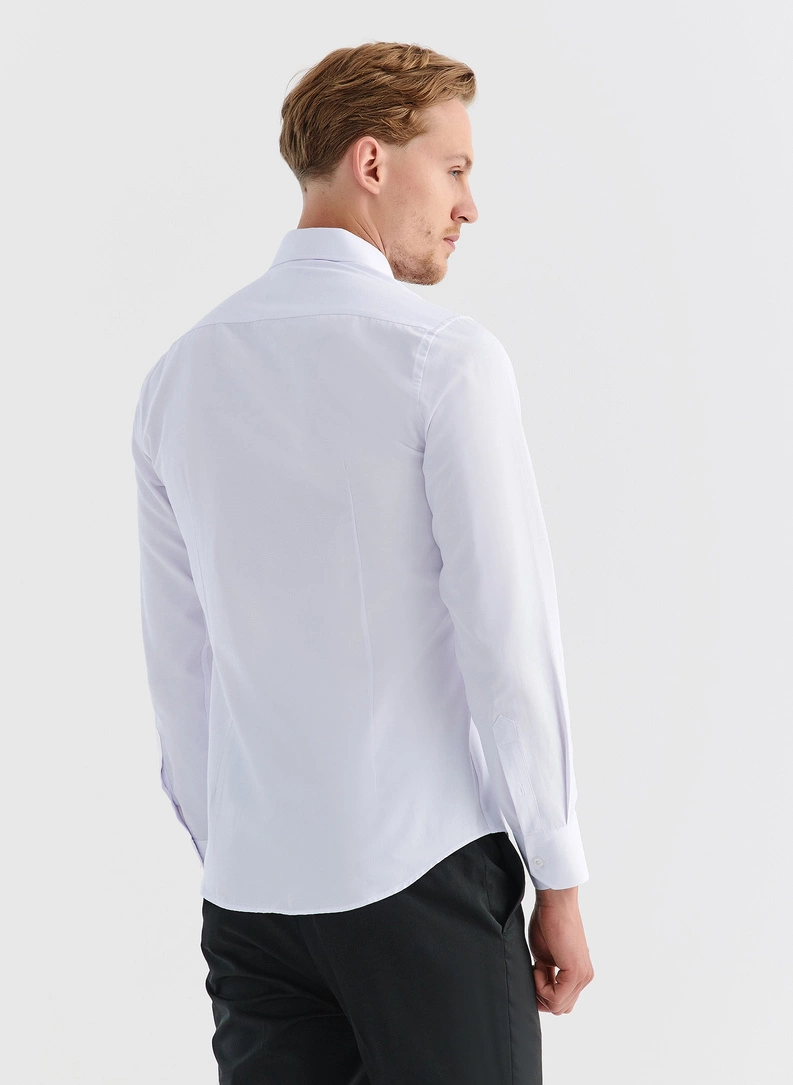 Biała gładka elegancka koszula męska