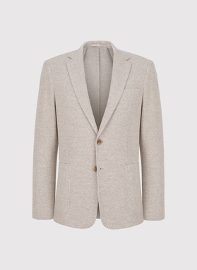 Beżowa marynarka w pepitkę