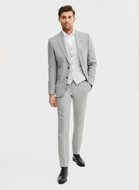 Jednorzędowa szara kamizelka