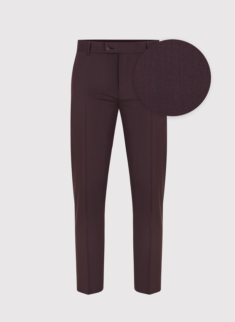 Dwuczęściowy gładki garnitur męski w kolorze burgundowym