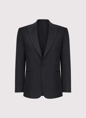 Ślubna czarna jednorzędowa marynarka smokingowa