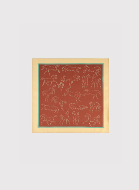 Brązowa poszetka męska zwierzęta