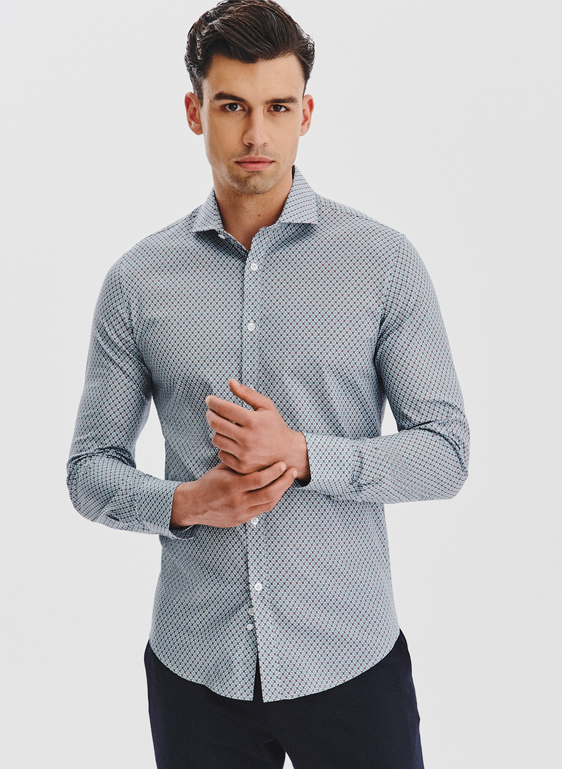 Koszula męska we wzór geometryczny