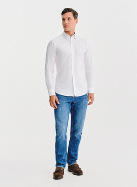 Biała bawełniana koszula męska