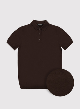 Brązowe polo męskie