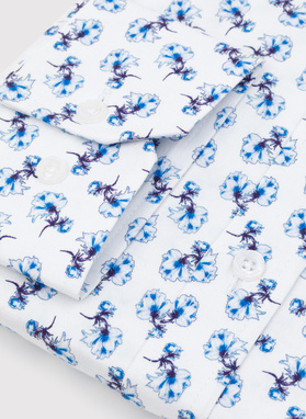 Biała koszula męska w kwiaty