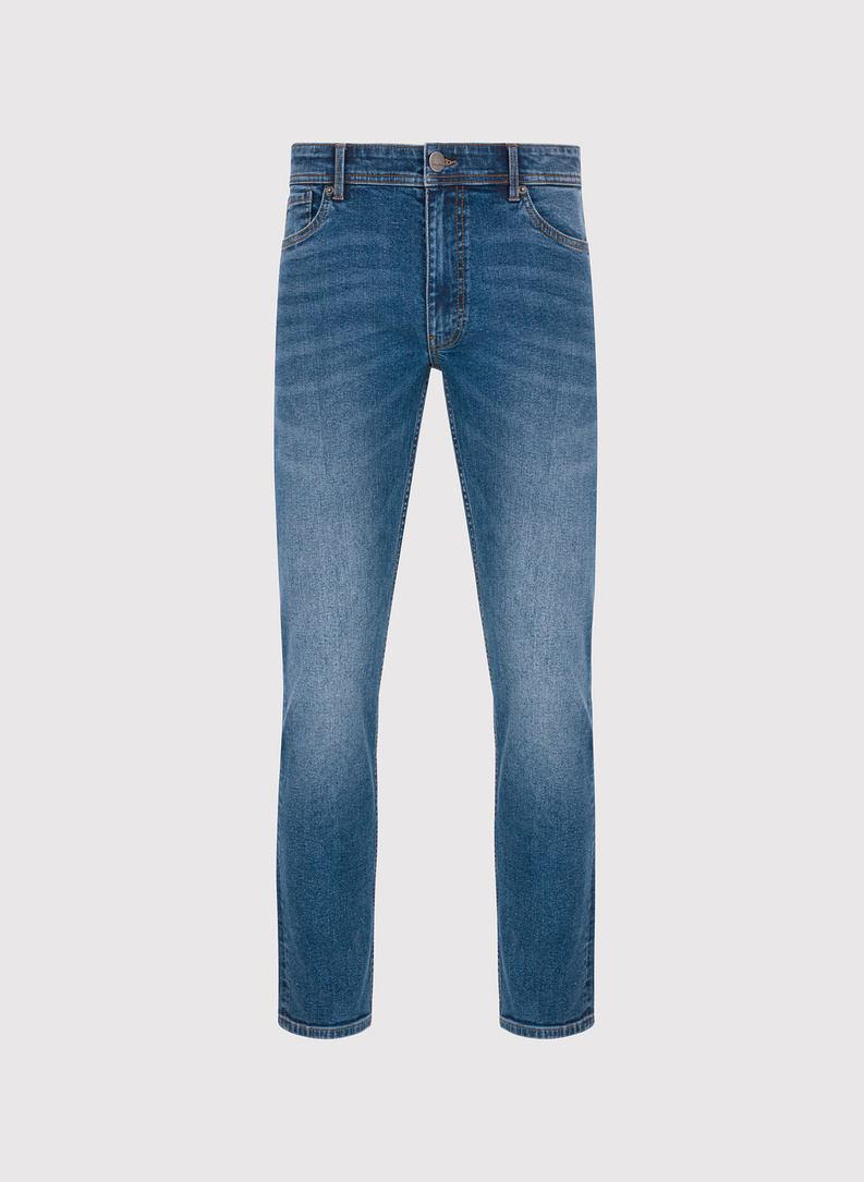 Granatowe jeansowe spodnie męskie