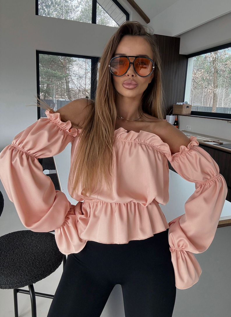 Bluzka hiszpanka MARBELA w kolorze łososiowym